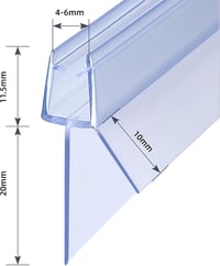 KOOBON Zuhanyzó Tömítés 2x100 cm Csere Szalag 4/5/6 mm Fürdőkabin Ajtóhoz Vízálló - 100cm zum 4/5/6mm Glas, Type 09 (Pack of 2) 2
