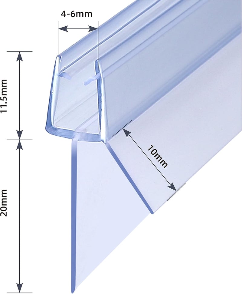 KOOBON Zuhanyzó Tömítés 2x100 cm Csere Szalag 4/5/6 mm Fürdőkabin Ajtóhoz Vízálló - 100cm zum 4/5/6mm Glas, Type 09 (Pack of 2)