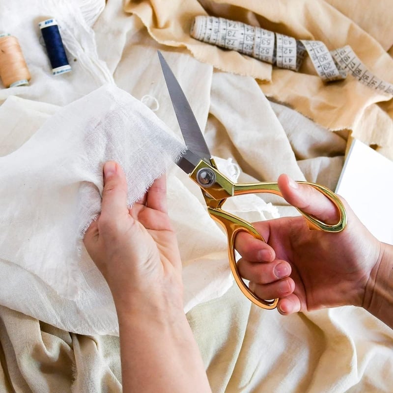 KOOCHUWAH 26,5 cm Profi Szabó Olló Rozsdamentes Acél Arany Szövet Textil Bőr Varrás