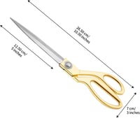KOOCHUWAH 26,5 cm Profi Szabó Olló Rozsdamentes Acél Arany Szövet Textil Bőr Varrás 6