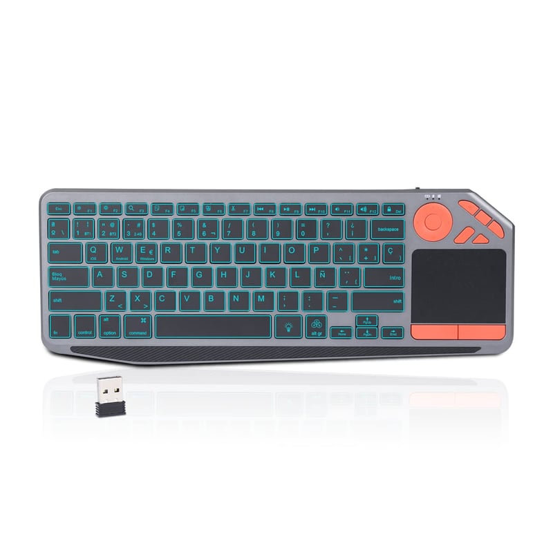 Bezdrôtová klávesnica KOOCHUWAH BK9801T s touchpadom, RGB podsvietením, španielske rozloženie QWERTY