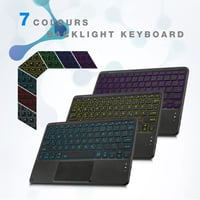 KOOCHUWAH Bluetooth Billentyűzet Touchpad-dal, 7 Szín Háttérvilágítás, Tablet és iPad 2