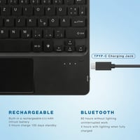 KOOCHUWAH Bluetooth Billentyűzet Touchpad-dal, 7 Szín Háttérvilágítás, Tablet és iPad 9