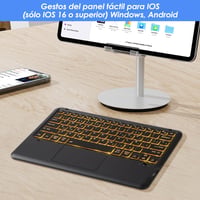 KOOCHUWAH Bluetooth Billentyűzet Touchpad Egérrel, LED Háttérvilágítás, 11 Szín, QWERTY 4