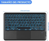 KOOCHUWAH Bluetooth Billentyűzet Touchpad Egérrel, LED Háttérvilágítás, 11 Szín, QWERTY 2