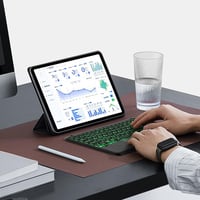 KOOCHUWAH Bluetooth Billentyűzet Touchpad Egérrel, LED Háttérvilágítás, 11 Szín, QWERTY 6