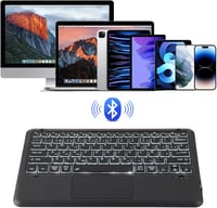 KOOCHUWAH Bluetooth Billentyűzet Touchpad Egérrel, LED Háttérvilágítás, 11 Szín, QWERTY 7