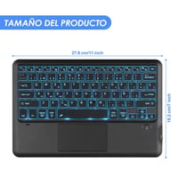 Bluetooth klávesnica KOOCHUWAH K12 s touchpadom, LED podsvietením, španielska QWERTY 2