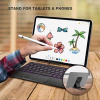 KOOCHUWAH Spanyol QWERTY Billentyűzet Touchpad Bluetooth Vezeték Nélküli Háttérvilágítás 7