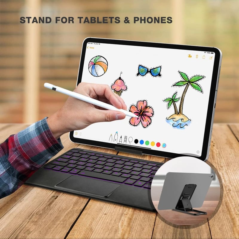 KOOCHUWAH Spanyol QWERTY Billentyűzet Touchpad Bluetooth Vezeték Nélküli Háttérvilágítás