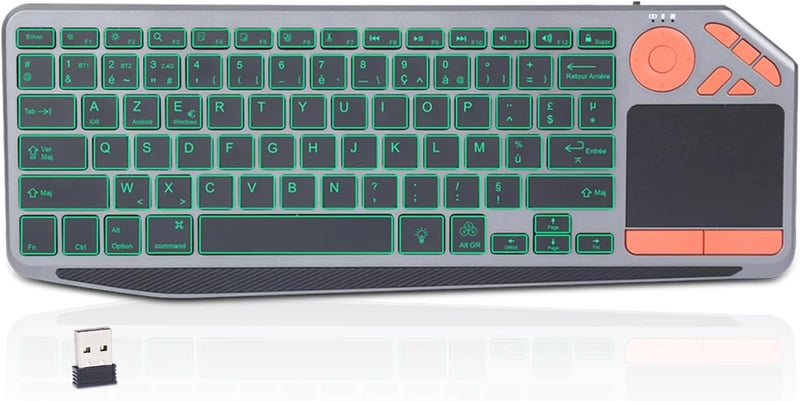 KOOCHUWAH Vezeték nélküli Billentyűzet Háttérvilágítás Touchpad iPad Tablet PC Smart TV Windows Android iOS