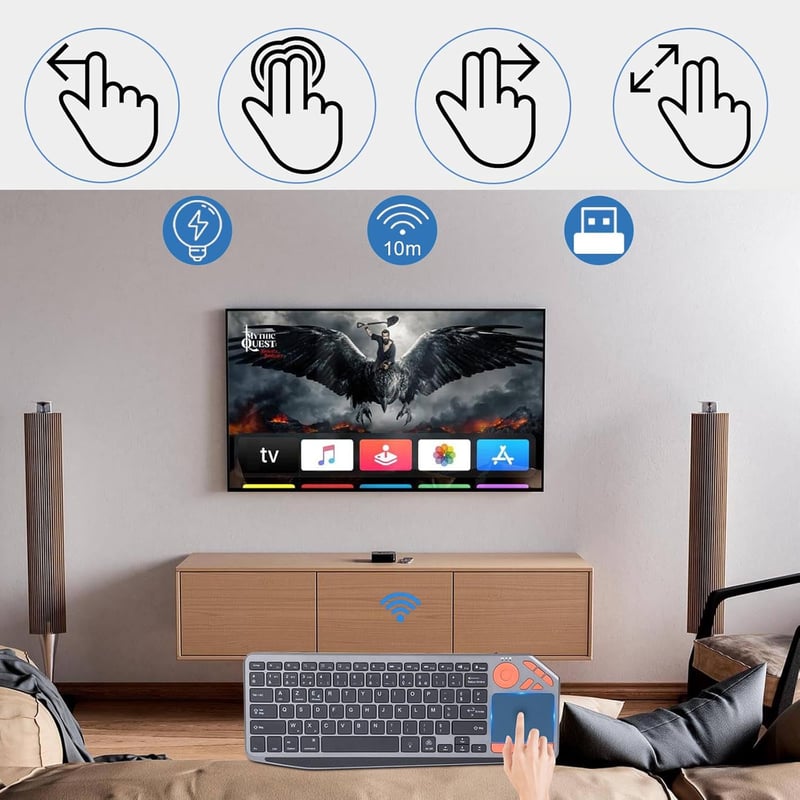 KOOCHUWAH Vezeték nélküli Billentyűzet Háttérvilágítás Touchpad iPad Tablet PC Smart TV Windows Android iOS