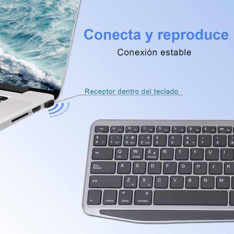 KOOCHUWAH Wireless Bluetooth Billentyűzet Touchpad Spanyol QWERTY iPad Tablet PC TV-hez