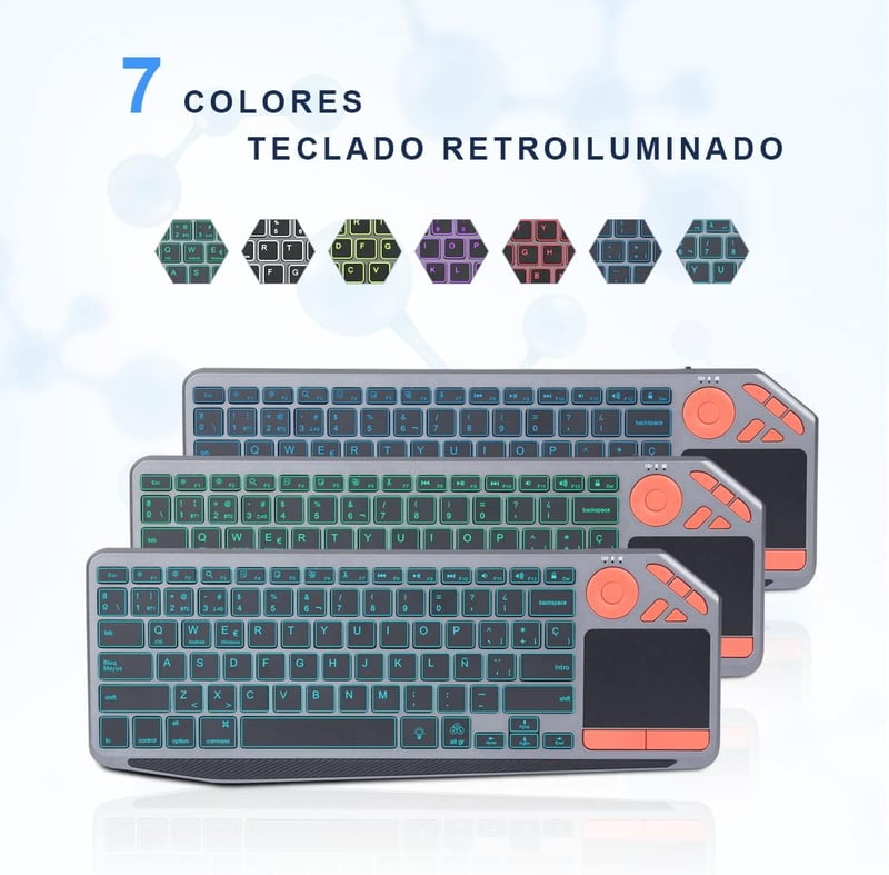 KOOCHUWAH Wireless Bluetooth Billentyűzet Touchpad Spanyol QWERTY iPad Tablet PC TV-hez