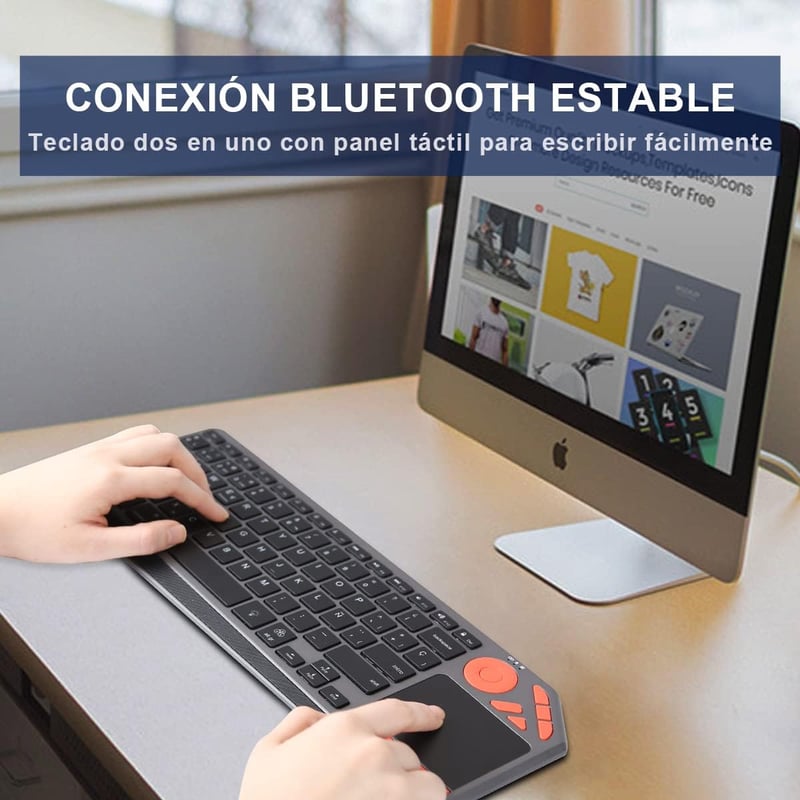 KOOCHUWAH Wireless Bluetooth Billentyűzet Touchpad Spanyol QWERTY iPad Tablet PC TV-hez