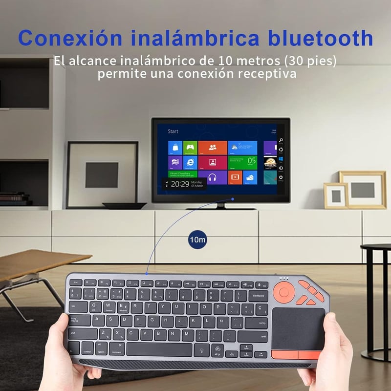 KOOCHUWAH Wireless Bluetooth Billentyűzet Touchpad Spanyol QWERTY iPad Tablet PC TV-hez