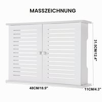 Dvojposchodová závesná polica KOOGIMDDR na Wi-Fi router a káblový box, s dvojitými žalúziovými dvierkami, elegantné riešenie na dekoráciu domácnosti 2