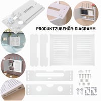 Dvojposchodová závesná polica KOOGIMDDR na Wi-Fi router a káblový box, s dvojitými žalúziovými dvierkami, elegantné riešenie na dekoráciu domácnosti 6