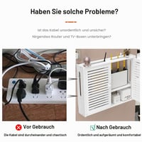 Dvojposchodová závesná polica KOOGIMDDR na Wi-Fi router a káblový box, s dvojitými žalúziovými dvierkami, elegantné riešenie na dekoráciu domácnosti 4