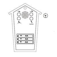 Dizajnové kukučkové hodiny KOOKOO BirdHouse Mini v bielej farbe s hlasmi 12 spevavých vtákov alebo zvukom kukučky, moderné malé nástenné hodiny 9