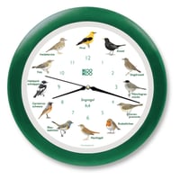 KooKoo Singvogel nástenné hodiny s vtáčím spevom a rádiovým riadením - zelené - 34 cm 1