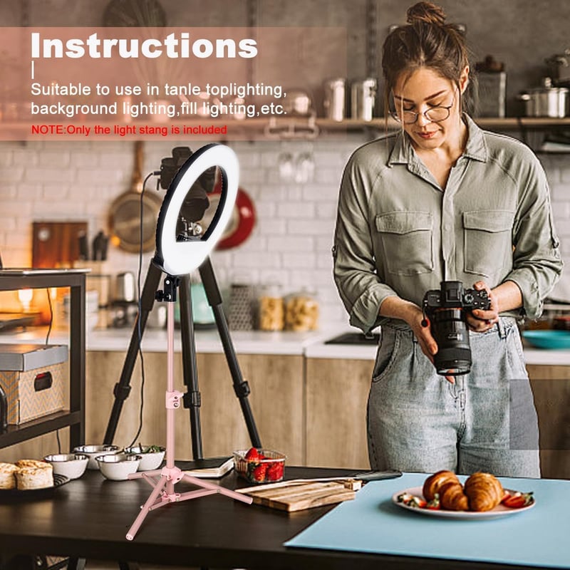 Koolehaoda 60 cm-es Mobil Állvány 360° Gömbfejjel és 26 cm Flexibilis Nyakkal - Alumínium Tripod Videó Lámpához, Körlámpa és Telefontartó - 