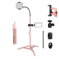 Koolehaoda 60 cm Mobilni stalak s kuglastom glavom 360° i fleksibilnim vratom 26 cm - Aluminijski tripod za video svjetlo, ring svjetlo i držač za telefon - 1