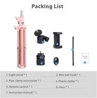 Koolehaoda 60 cm-es Mobil Állvány 360° Gömbfejjel és 26 cm Flexibilis Nyakkal - Alumínium Tripod Videó Lámpához, Körlámpa és Telefontartó -  8