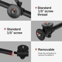 Braț orizontal pentru trepied cameră Koolehaoda, ax extensibil de 60 cm pentru macrofotografie 4