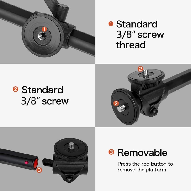 Braț orizontal pentru trepied cameră Koolehaoda, ax extensibil de 60 cm pentru macrofotografie