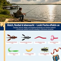 KoolYouth Horgászcsali szett dobozzal, spinner, gumi hal, csali tárolo - csuka, pisztráng, süllő, balin 4