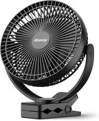 Koonie 10000 mAh Hordozható Ventilátor USB, 20cm, 4 Fokozat, 360° Forgás, Csendes 1