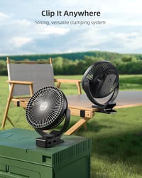 Koonie 10000 mAh Hordozható Ventilátor USB, 20cm, 4 Fokozat, 360° Forgás, Csendes 6
