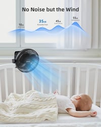 Koonie 10000 mAh Hordozható Ventilátor USB, 20cm, 4 Fokozat, 360° Forgás, Csendes 4