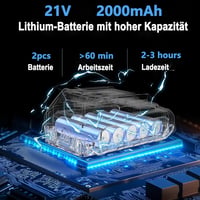 KOONLONG Akkumulátoros Fűnyíró Makita Kompatibilis 2x2.0Ah Töltővel 4