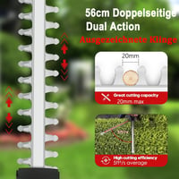 KOONLONG Akkumulátoros Sövényvágó Makita 18V Akkuhoz, 51cm Vágóhossz, 20mm Fogköz, Ergonomikus Fogantyú, Biztonsági Védelem 2