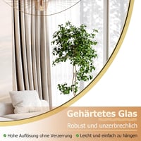 Koonmi 80 cm Kerek Arany Fali Tükör Alumínium Kerettel - Fürdőszobába, Nappaliba, Hálószobába, Előszobába, Modern Dekoráció 5
