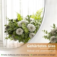 Oglindă rotundă de perete Koonmi 70 cm cu ramă metalică argintie pentru baie, sufragerie, dormitor 4
