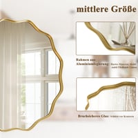 Koonmi okrúhle nástenné zrkadlo s vlnitým okrajom, 105 cm, zlaté 6