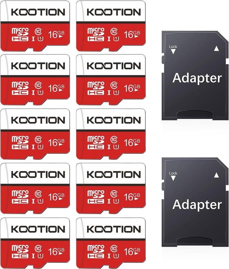 KOOTION 16GB Micro SD kártya 10 darab Class 10 UHS-I MicroSDHC memóriakártya