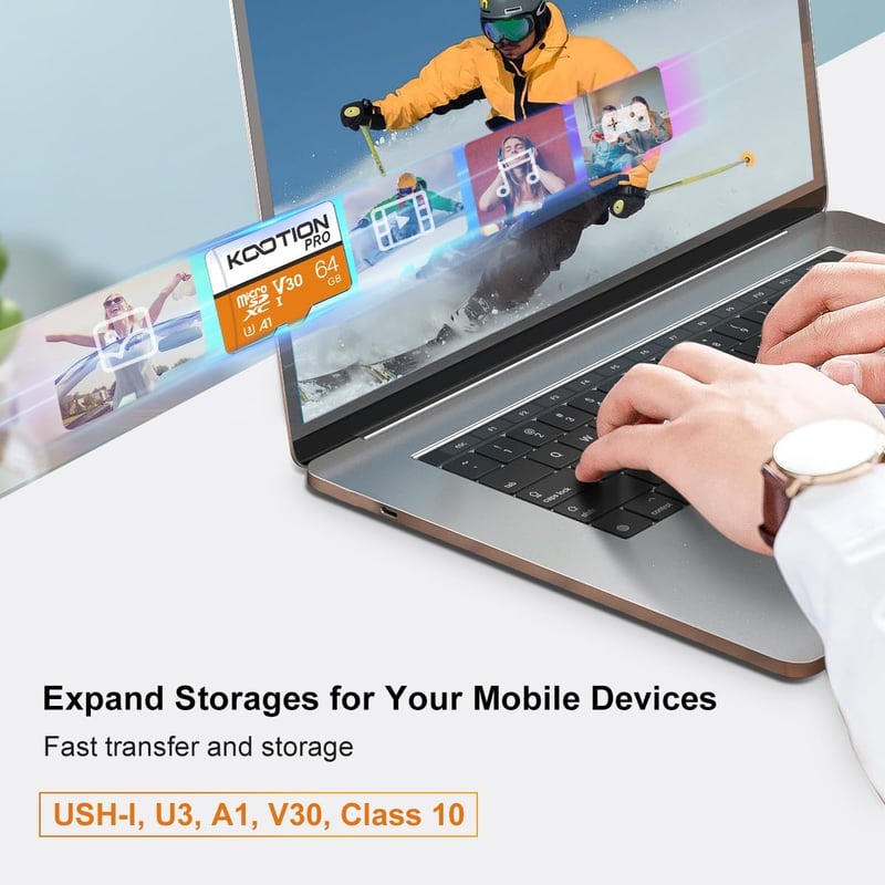 KOOTION 64GB Micro SD kártya 5 darab U3 100MB/s MicroSDXC adapter