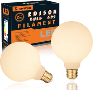 KOOYWAN Dimmable Opal LED Filament žarulja E27 8W, toplo bijela