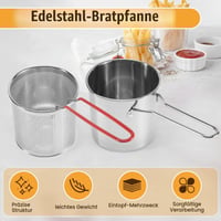 Kopinma friteza od nehrđajućeg čelika za tempuru i pomfrit s košarom za prženje piletine, kuhinjski pribor za kuhanje 7