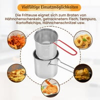 Kopinma friteza od nehrđajućeg čelika za tempuru i pomfrit s košarom za prženje piletine, kuhinjski pribor za kuhanje 2