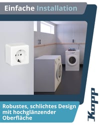 Kopp 101802000 Földelt Csatlakozóaljzat, Egyes, Felületre Szerelhető, 16 A, 250 V 3