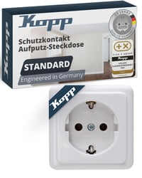 Kopp 101802000 Földelt Csatlakozóaljzat, Egyes, Felületre Szerelhető, 16 A, 250 V 1