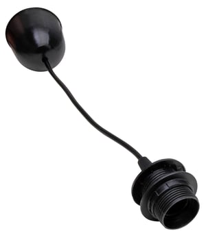 Pendul cu fasung E27, cu inel de fixare, negru - pendelleuchte hängefassung — element de acoperire crăpat (stare: vezi a 2-a imagine)