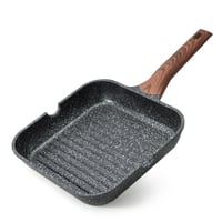 Nepriľnavá grilovacia panvica Kordisen 24 cm, štvorcová indukčná panvica s granitovým povrchom, bez PFOA, s výlevkou, na varenie v interiéri 1