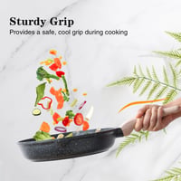 Kordisen Tapadásmentes Serpenyő 32 cm, Gránit Bevonatú Indukciós Serpenyő, PFOA-mentes, Egészséges Főzés, Hőálló Nyél 8