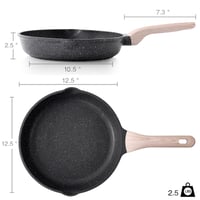 Kordisen Tapadásmentes Serpenyő 32 cm, Gránit Bevonatú Indukciós Serpenyő, PFOA-mentes, Egészséges Főzés, Hőálló Nyél 6